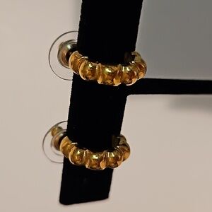 MONET SMALL Hoop Goldtone Pierced Earrings